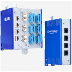 HIRSCHMANN PATCH PANEL: 2 X SINGLE MODULE W/6 ST METAL OM3 DUPLEX ADPTRS 942 082-998-044